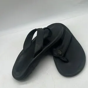 OluKai | Shoes | Olukai Kupuna Mens Black Leather Flip Flop  display picture 3